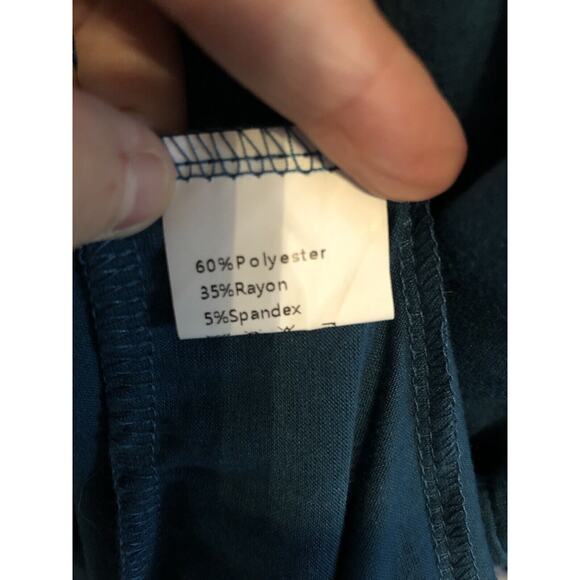 Halife Womens Dress XL Dark Teal Tiered Faux Button Long Sleeve Lightweight Flaw - Picture 7 of 9